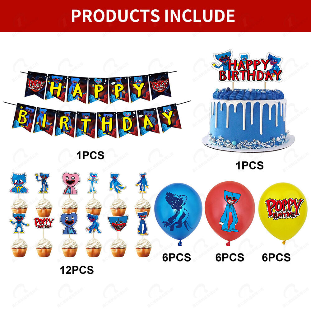 Local Seller Jom Party Poppy Playtime Theme Decoration Balloons Kids Birthday Party Supplies