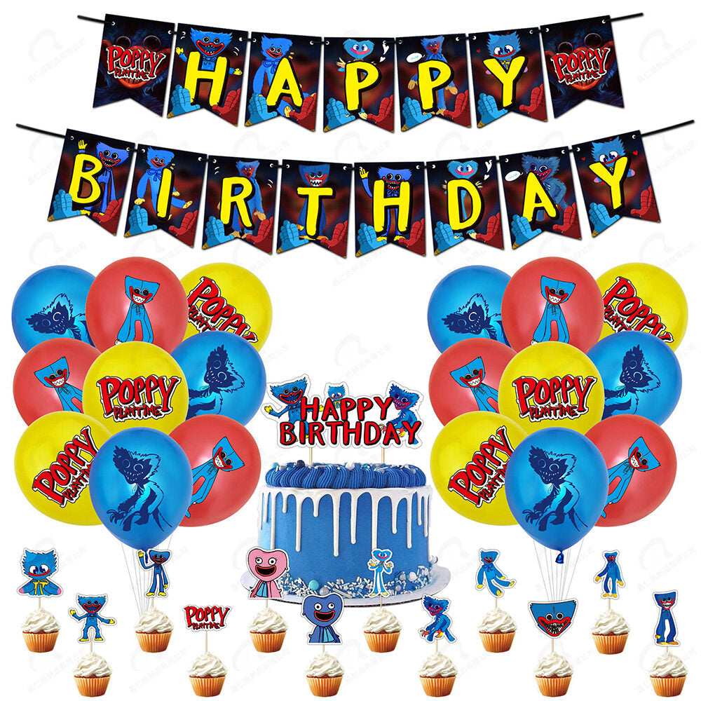 Local Seller Jom Party Poppy Playtime Theme Decoration Balloons Kids Birthday Party Supplies