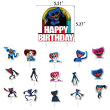 Jom Party Poppy PlaytimeHappy Birthday Banner Latex Balloon Party Themes Hari Jadi Set Hari Jadi