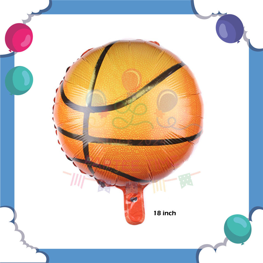 ParteeTime Kids 18inch Football Balloon Basketball 1pcs Foil Balloon Birthday Party Celebration Belon Hiasan Hari Jadi