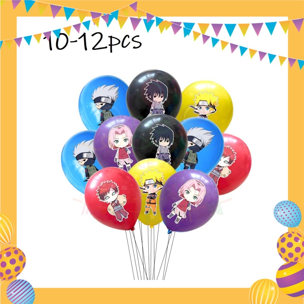 ParteeTime Kids Naruto Theme Decorations Birthday Party Supplies Banners Backdrop Set Hiasan Hari Jadi Kanak-Kanak