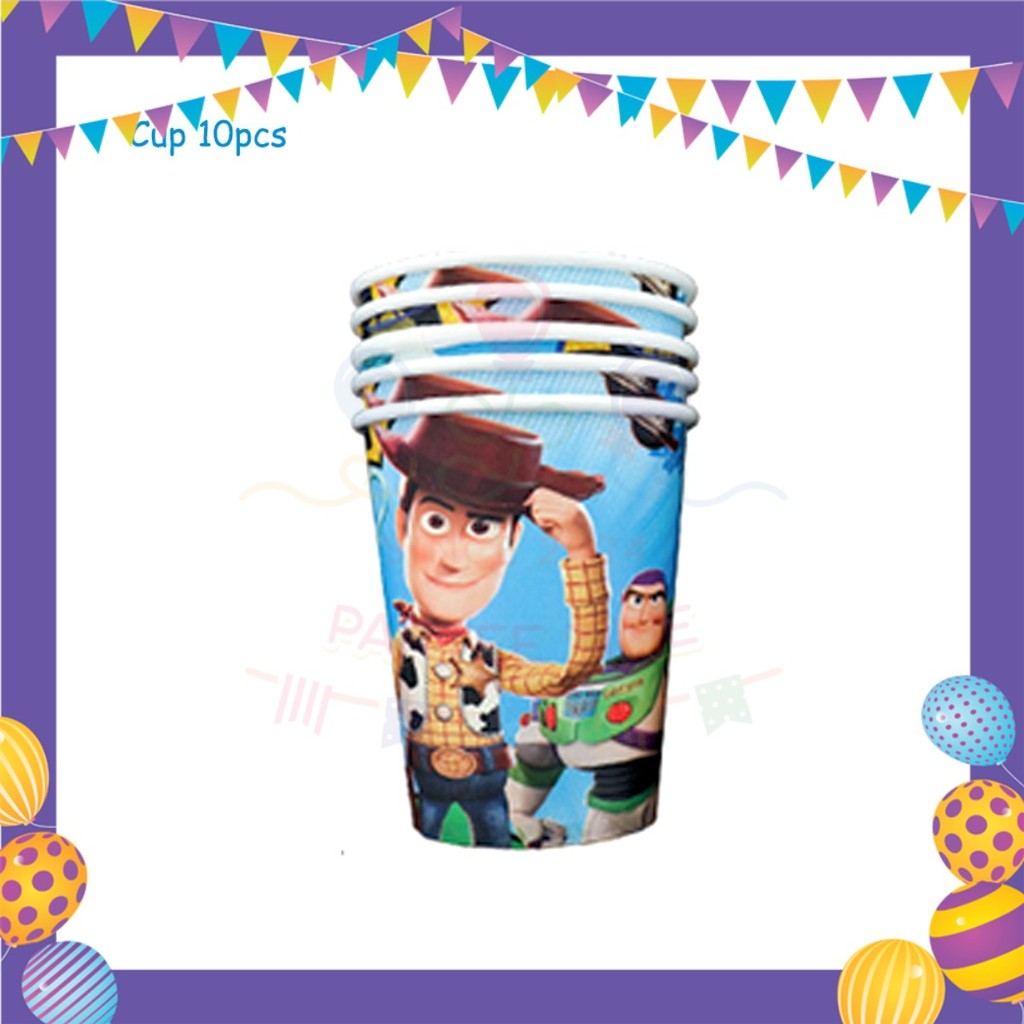 ParteeTime Kids Toys Story Birthday Theme Decorations Kids Birthday Balloon Banner Hang Swirl Backdrop Tablecloth