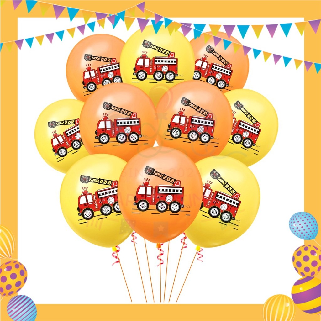 ParteeTime Kid Birthday Party Celebration Decoration Set Firefighter 4 in 1 Hiasan Majlis Sambutan Hari Jadi Kanak-Kanak