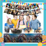 ParteeTime Kids Transformer Birthday Theme Decorations Kids Birthday Balloon Banner Hang Swirl Backdrop Tablecloth