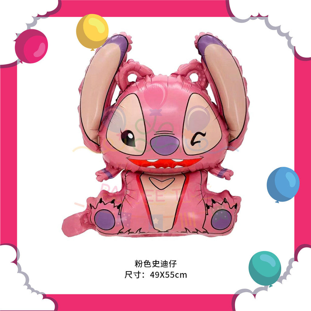 ParteeTime Kids Stitch Theme Decorations Kids Birthday Party Balloon Banners Hang Swirls Backdrop Tablecloth Cake Topper