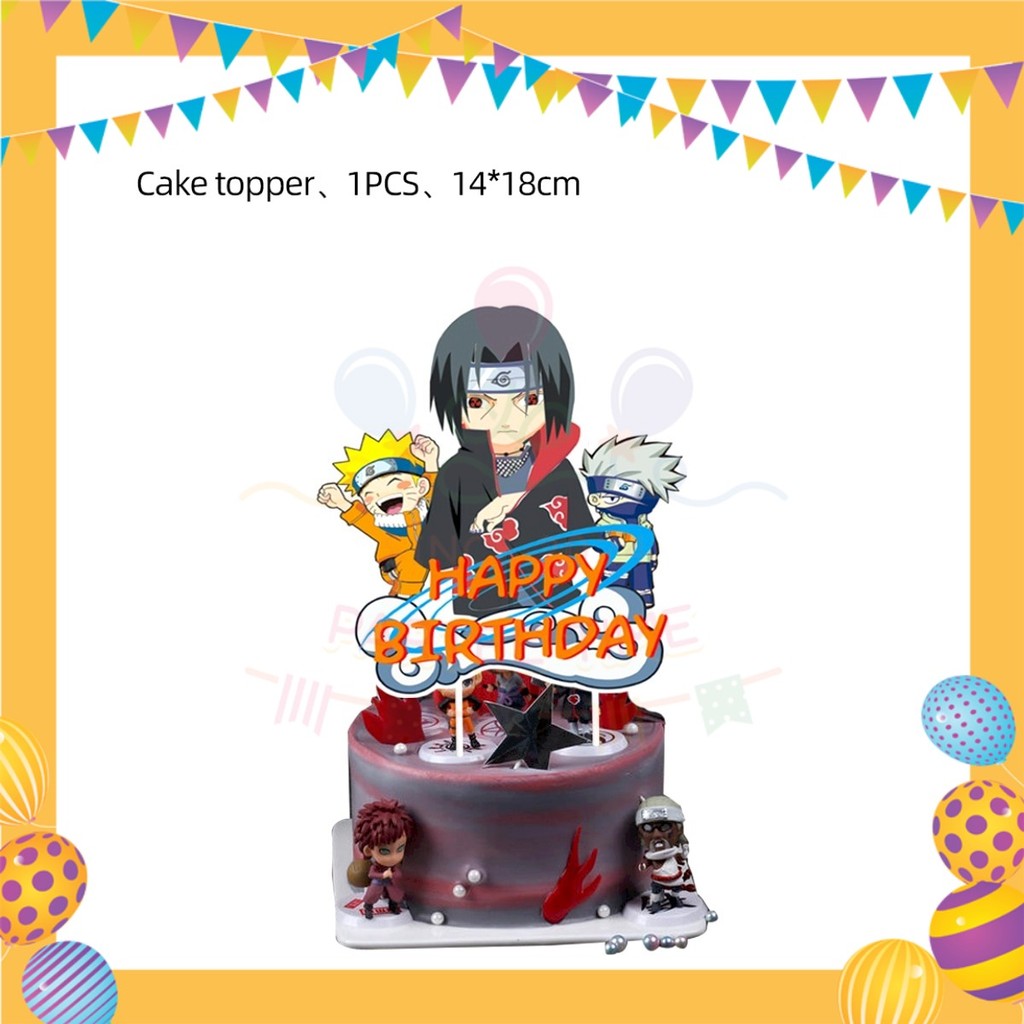 ParteeTime Kids Naruto Theme Decorations Birthday Party Supplies Banners Backdrop Set Hiasan Hari Jadi Kanak-Kanak