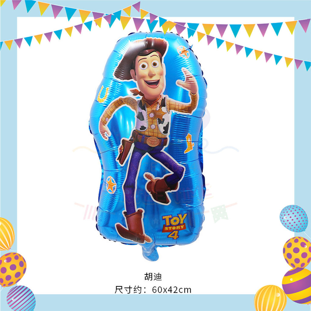 ParteeTime Kids Toys Story Birthday Theme Decorations Kids Birthday Balloon Banner Hang Swirl Backdrop Tablecloth
