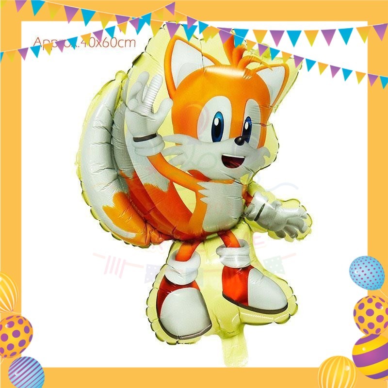 ParteeTime Kids Sonic Theme Decorations Kids Birthday Party Balloon Banners Hang Swirls Backdrop Tablecloth Cake Topper