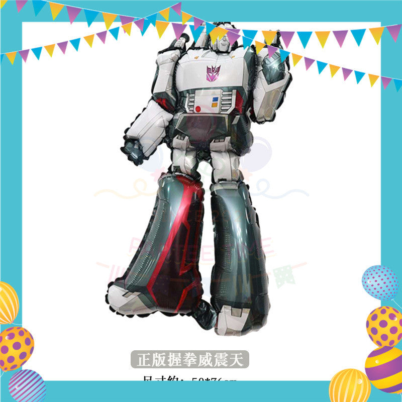 ParteeTime Kids Transformer Birthday Theme Decorations Kids Birthday Balloon Banner Hang Swirl Backdrop Tablecloth