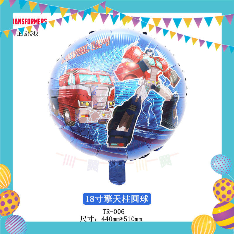 ParteeTime Kids Transformer Birthday Theme Decorations Kids Birthday Balloon Banner Hang Swirl Backdrop Tablecloth