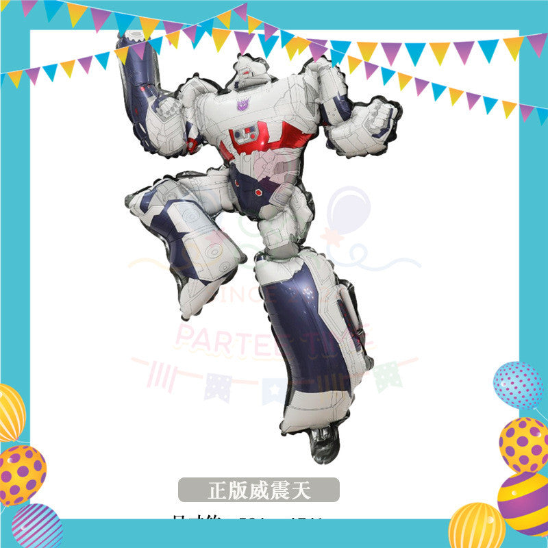 ParteeTime Kids Transformer Birthday Theme Decorations Kids Birthday Balloon Banner Hang Swirl Backdrop Tablecloth