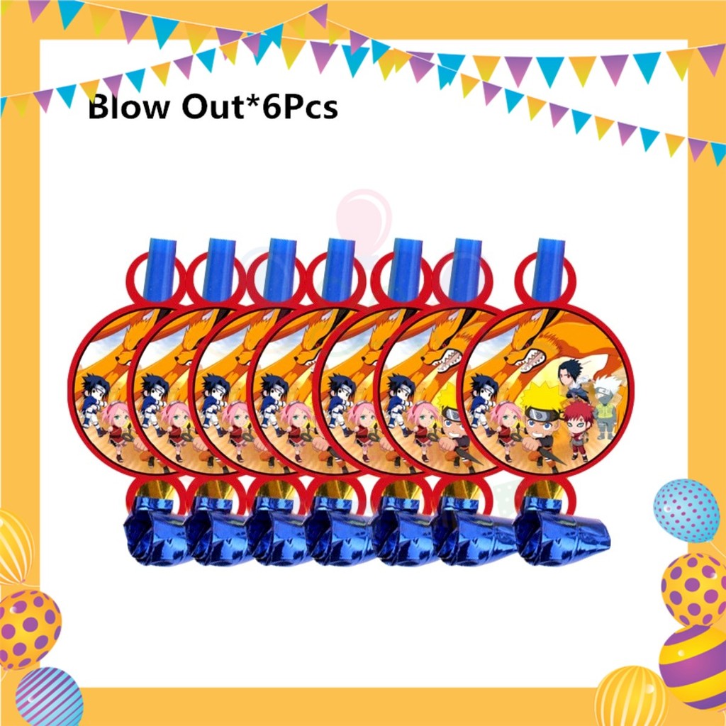 ParteeTime Kids Naruto Theme Decorations Birthday Party Supplies Banners Backdrop Set Hiasan Hari Jadi Kanak-Kanak