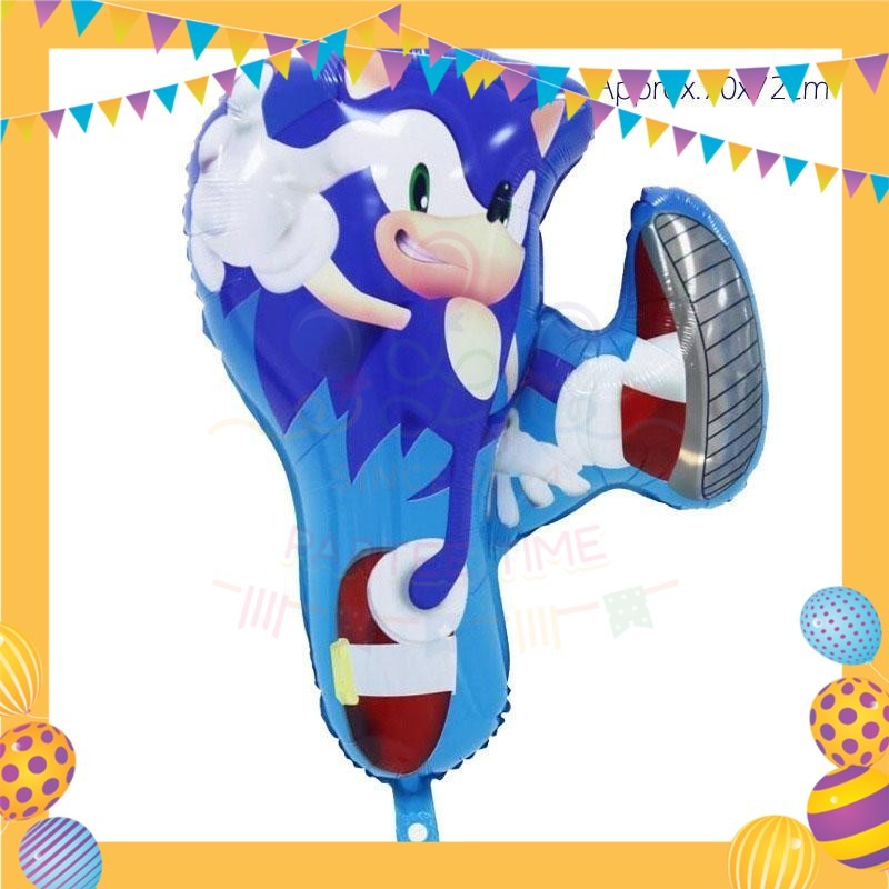 ParteeTime Kids Sonic Theme Decorations Kids Birthday Party Balloon Banners Hang Swirls Backdrop Tablecloth Cake Topper