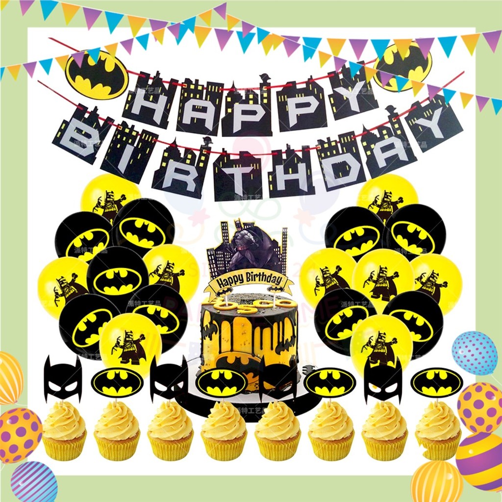 ParteeTime Kids Birthday Party Celebration Decoration Set Superhero 4 in 1 Hiasan Majlis Sambutan Hari Jadi Kanak-Kanak