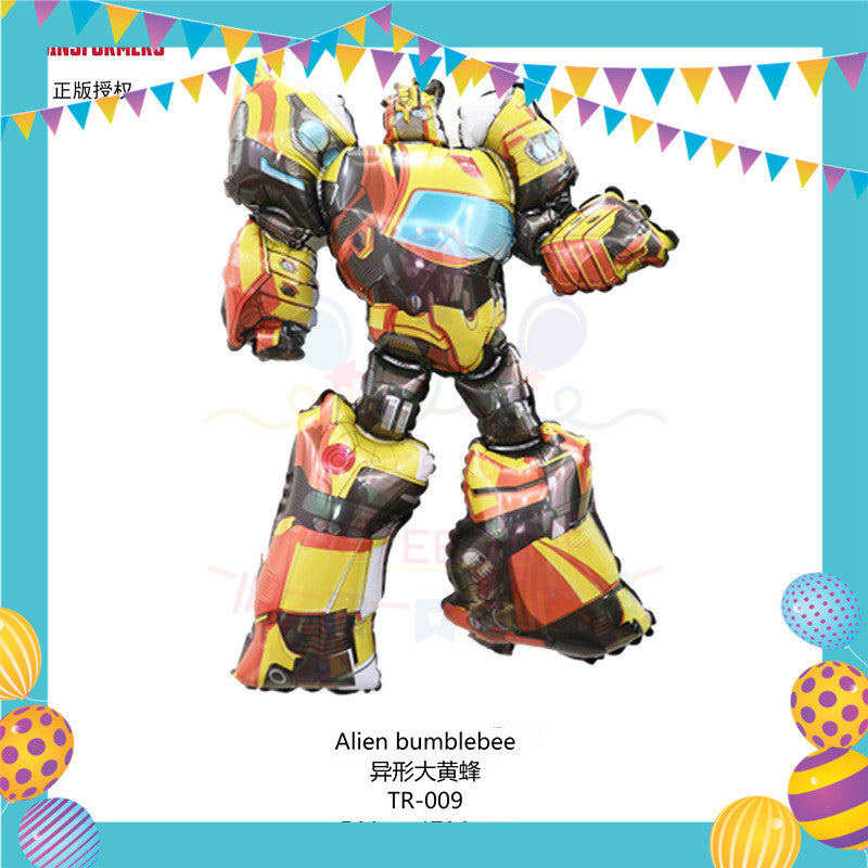 ParteeTime Kids Transformer Birthday Theme Decorations Kids Birthday Balloon Banner Hang Swirl Backdrop Tablecloth