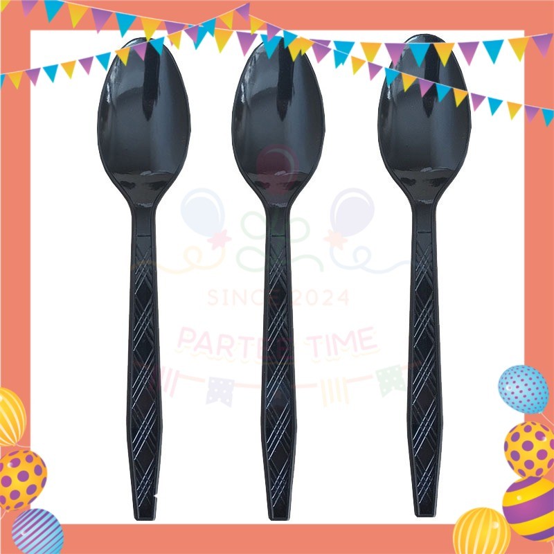 ParteeTime Kids Set 10pcs Disposable Plastic Color Cutlery Spoon Fork Knife Set Party Color