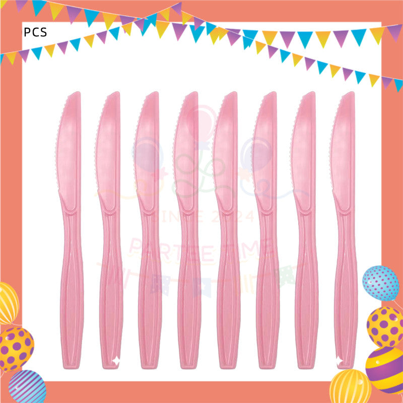 ParteeTime Kids Set 10pcs Disposable Plastic Color Cutlery Spoon Fork Knife Set Party Color