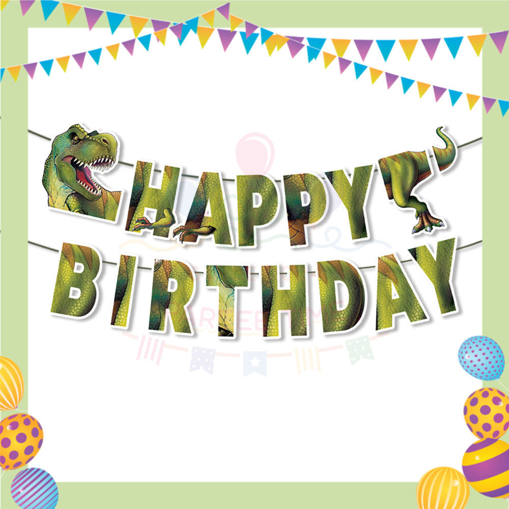 ParteeTime Kids Dinosaur Theme Decorations Birthday Party Supplies Banners Backdrop Set Budak Hari JadiĀ Hiasan