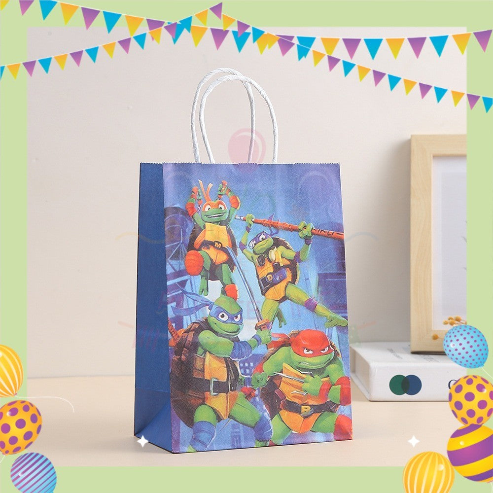 ParteeTime Birthday Kids 1pcs Ninja Turtle Party Favor Gift Bags Paper Bag Doorgift Packaging Goodies Bag Gift