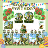ParteeTime Kids Dinosaur Theme Decorations Birthday Party Supplies Banners Backdrop Set Budak Hari JadiĀ Hiasan