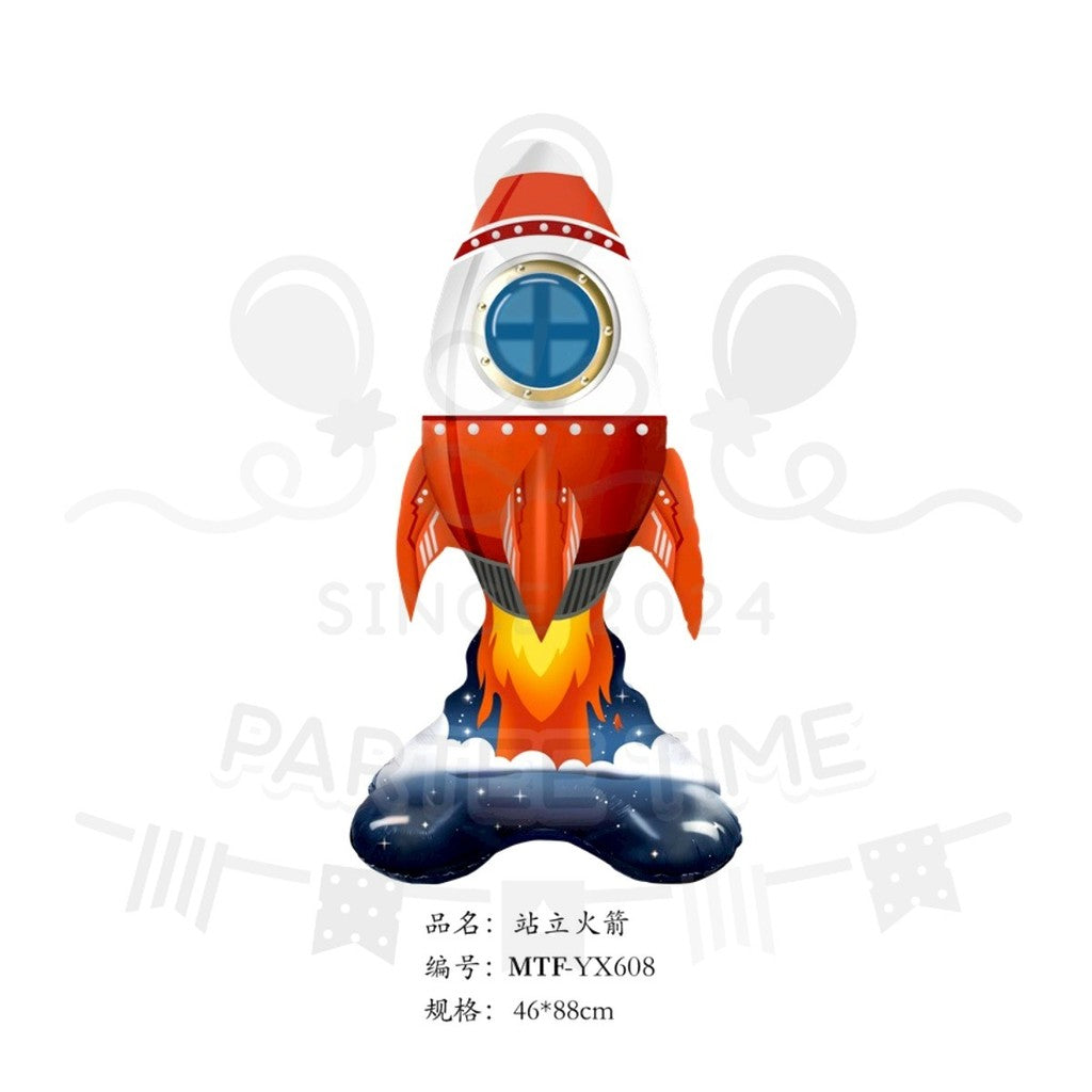 ParteeTime Kids Rocket NASA Astronaut Spaceship Star Wars Robot UFO Themed Foil Balloon Birthday Party Decoration
