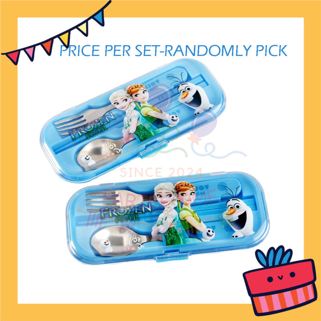 ParteetTime Kids Portable Stainless Steel Gift Set Cutlery Utensil Set Reusable Spoon Chopsticks Fork