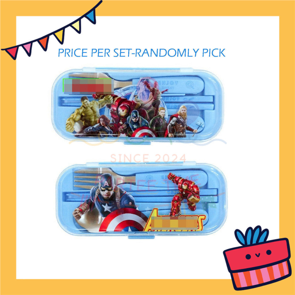 ParteetTime Kids Portable Stainless Steel Gift Set Cutlery Utensil Set Reusable Spoon Chopsticks Fork