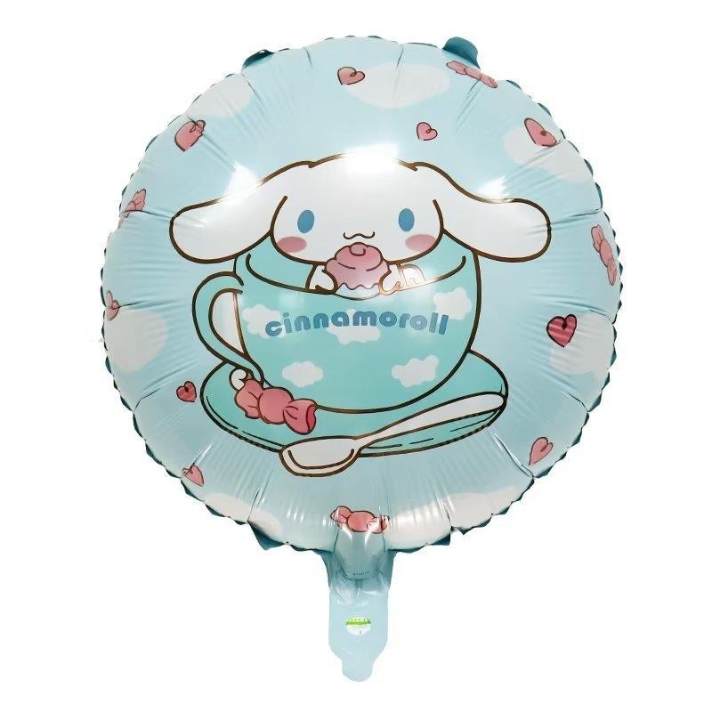 ParteeTime Kids Cinnamoroll Theme Decorations Birthday Party Balloon Banners Hang Swirls Backdrop Tablecloth Cake Topper