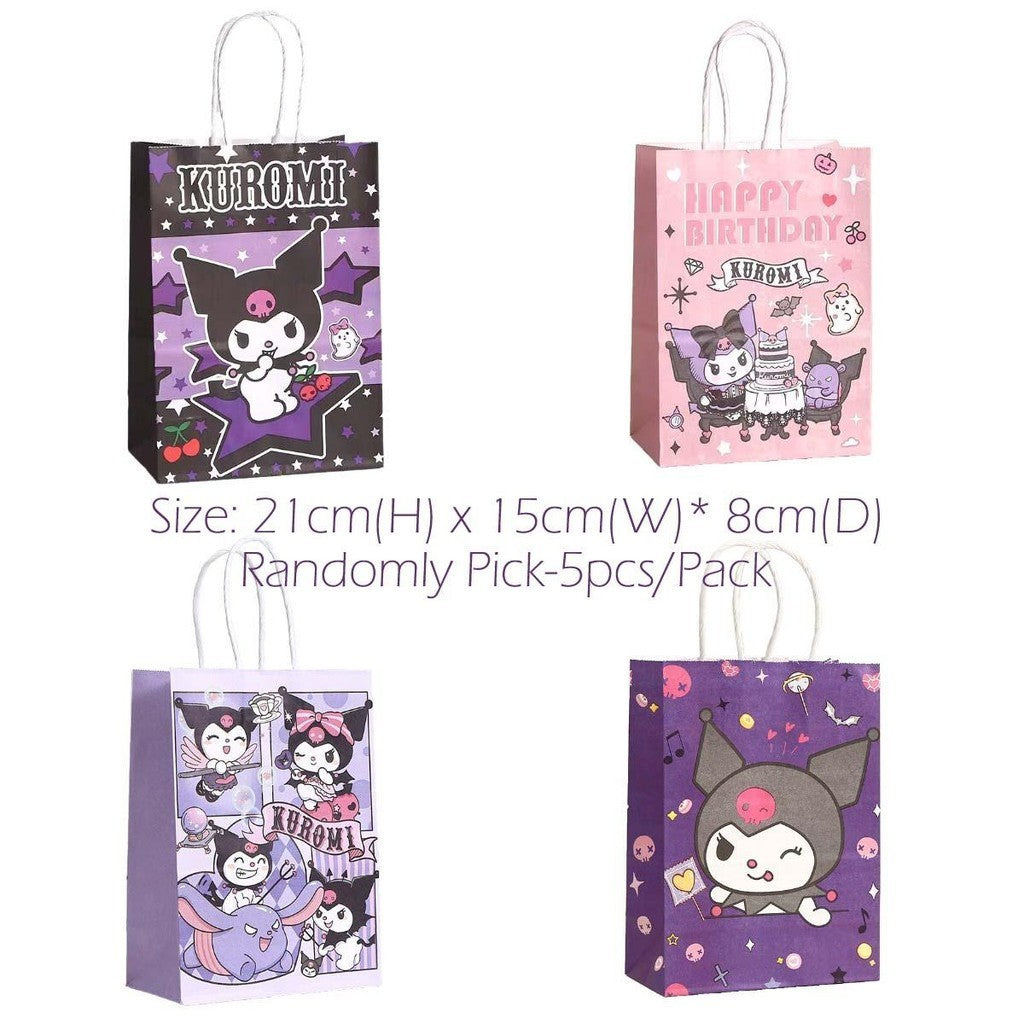 ParteeTime Kids Kuromi Birthday Theme Decorations Birthday Party Supplies Banners Backdrop Set Budak Hari Jadi Hiasan