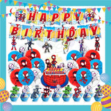 ParteeTime Kids Spidey And His Amazing Friends Birthday Theme Decorations Birthday Balloon Banner Hang Hiasan Hari Jadi