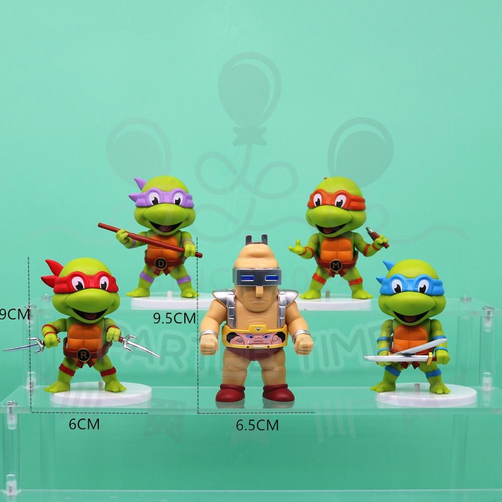 ParteeTime Kids Ninja Turtle Mini Cake Topper Characters Figures Set Cake Decoration Birthday Party Collection Playset