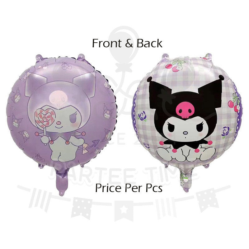 ParteeTime Kids Cute Sanrio Themed Foil Balloon Birthday Party Decoration Foil Belon Tema Comel Sanrio Hari Jadi Hiasan