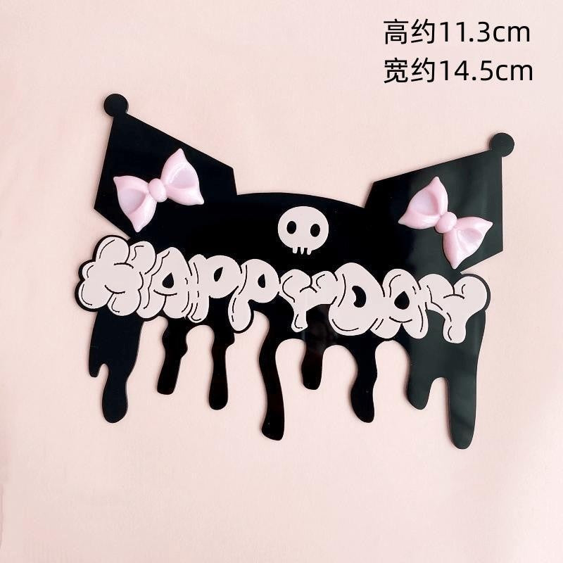 ParteeTime Kids Kuromi Birthday Theme Decorations Birthday Party Supplies Banners Backdrop Set Budak Hari Jadi Hiasan