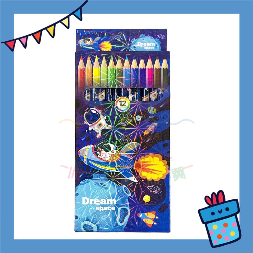 ParteetTime Kids Cute Cartoon 12pcs Color Pencil Non Toxic Coloring Stationery Set Birthday Party Gift Goodies Bag