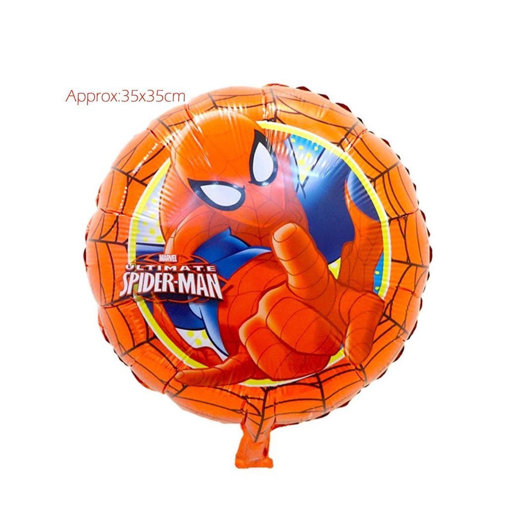 ParteeTime Kids Spiderman Theme Decorations Birthday Party Balloon Banners Hang Swirls Backdrop Tablecloth Cake Topper