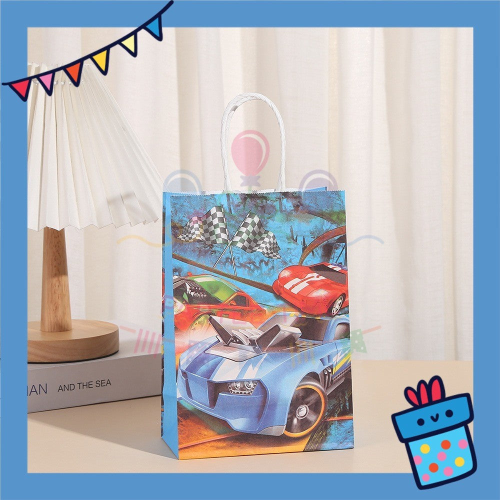 ParteeTime Birthday Kids 1pcs Car Party Favor Gift Bags with Handle Paper Bag Doorgift Packaging Goodies Bag