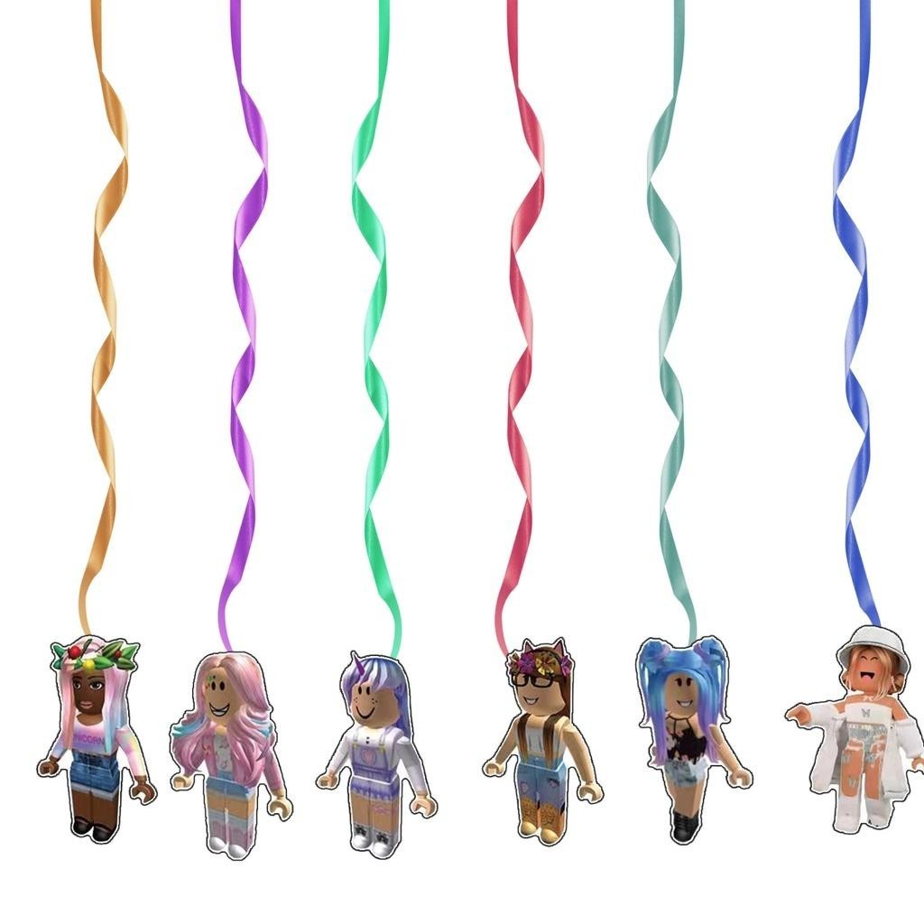 ParteeTime Kids Roblox Girls Theme Decorations Birthday Party Supplies Banners Backdrop Set Budak Hari Jadi Hiasan