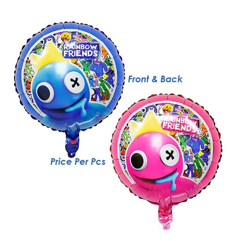 ParteeTime Kids Rainbow & Friends Theme Decorations Birthday Balloon Banner Hang Swirls Backdrop Tablecloth CakeTopper