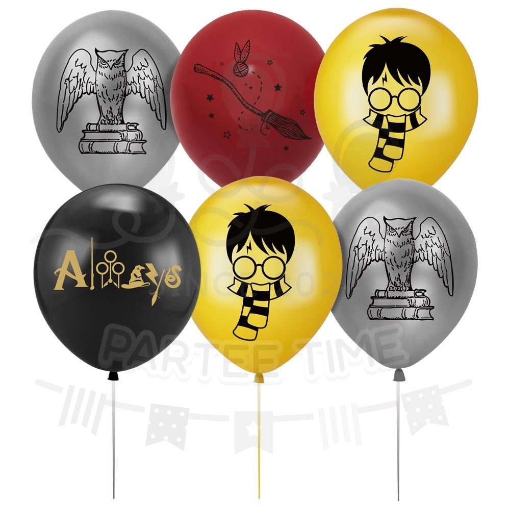 ParteeTime Kid Birthday Party Celebration Decoration Set Harry 4 in 1 Banner Balloon Cake Cupcake Topper Parti Hari Jadi
