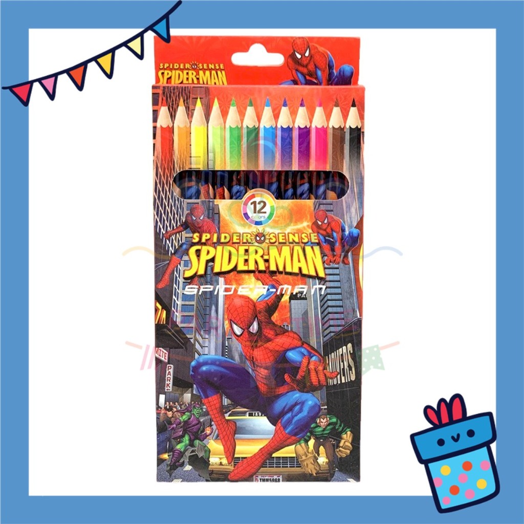 ParteetTime Kids Cute Cartoon 12pcs Color Pencil Non Toxic Coloring Stationery Set Birthday Party Gift Goodies Bag