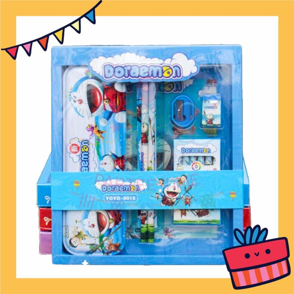 ParteeTime Kids Gifts Cartoon 7 in 1 Stationery Set Sanrio Kuromi My Melody My Little Pony Princess Birthday Gift Pack