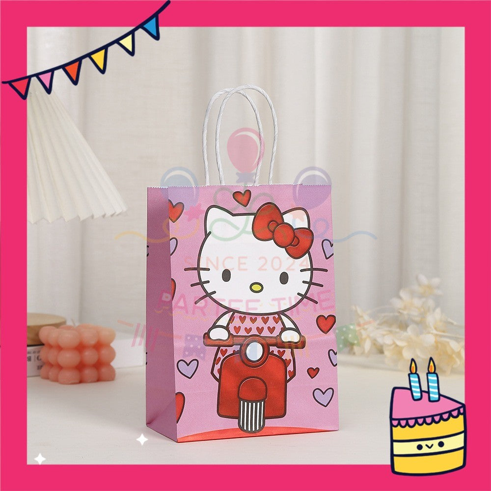 ParteeTime Birthday Kids 1pcs Kitty Pony Party Favor Gift Bags with Handle Paper Bag Doorgift Packaging Goodies Bag