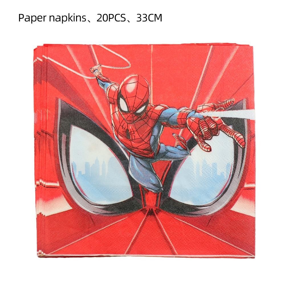 ParteeTime Kids Spiderman Theme Decorations Birthday Party Balloon Banners Hang Swirls Backdrop Tablecloth Cake Topper