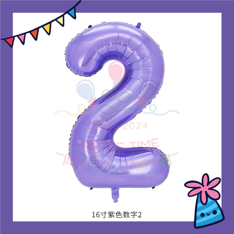 ParteeTime Purple Digital Foil Ballon 16 Inch 0 Number Balloon Birthday Party Foil Balloons Vibrant Shiny Decorations