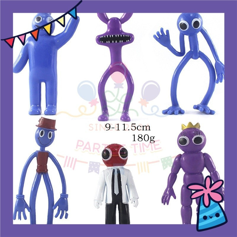 ParteeTime Kids Rainbow Friends Cute Characters Figures Set Cake Decorative Baking Decoration Birthday Party Kek Topper