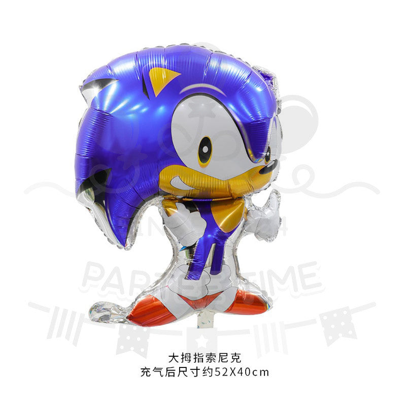 ParteeTime Kids Sonic Themed Foil Balloon Birthday Party Decoration Foil Belon Tema Sonic Hari Jadi Hiasan