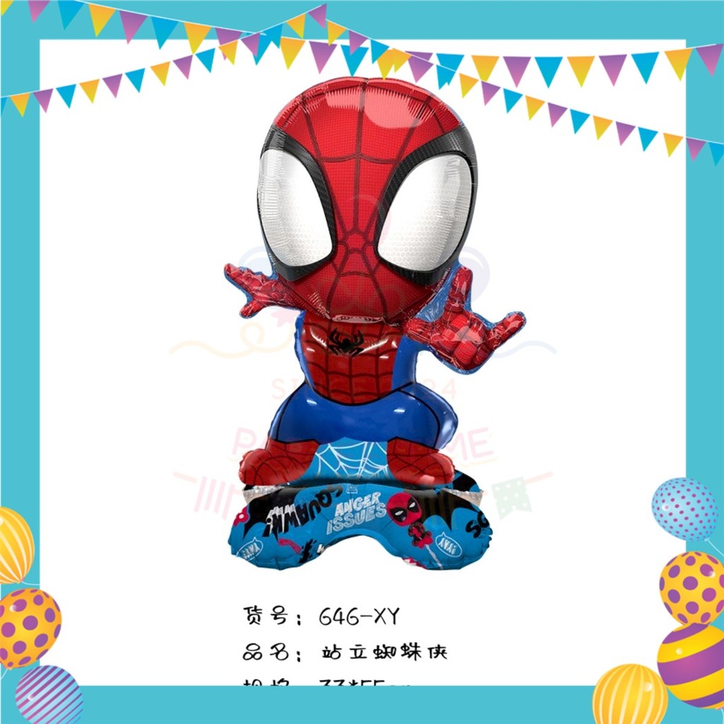 ParteeTime Kids Spidey And His Amazing Friends Birthday Theme Decorations Birthday Balloon Banner Hang Hiasan Hari Jadi