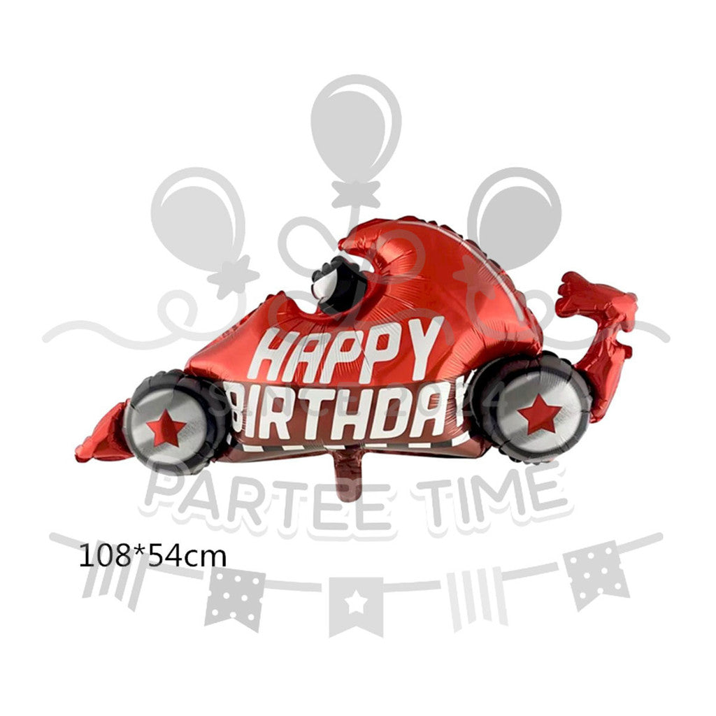 ParteeTime Kids Hot Wheels Birthday Theme Decorations Party Balloon Banners Hang Swirls Backdrop Tablecloth Cake Topper