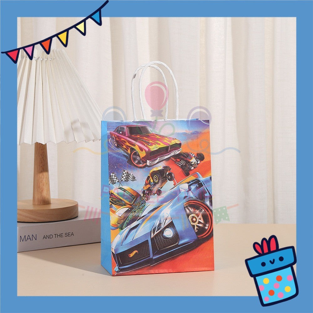 ParteeTime Birthday Kids 1pcs Car Party Favor Gift Bags with Handle Paper Bag Doorgift Packaging Goodies Bag