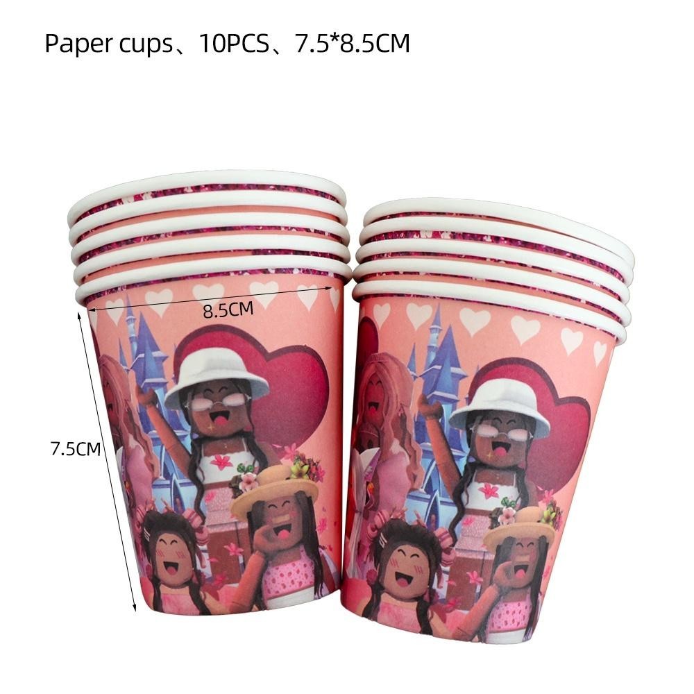 ParteeTime Kids Roblox Girls Theme Decorations Birthday Party Supplies Banners Backdrop Set Budak Hari Jadi Hiasan